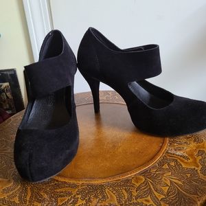 Pedro García Black Suede MaryJane Style Heel Platform Spain